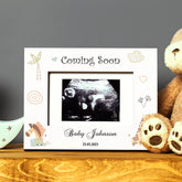 Personalised Pregnancy announcement Baby Scan Photo Frame Gift Coming Soon