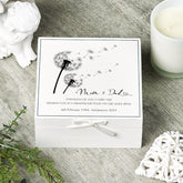 ukgiftstoreonline Personalised Mum & Dad Memorial Remembrance Vintage Wooden Keepsake Box With Dandelions