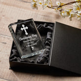 ukgiftstoreonline Personalised Christening Day Crystal Book Ornament Keepsake Gift In Box