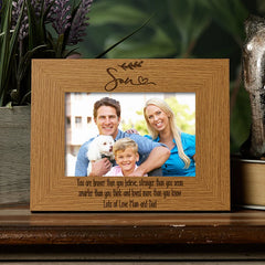 Son Photo Frame Personalised Gift Landscape With Leaf Design