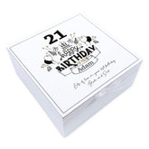 ukgiftstoreonline Personalised 21st Birthday Vintage Wooden Box Keepsake Gift Elements