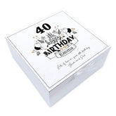 ukgiftstoreonline Personalised 40th Birthday Vintage Wooden Box Keepsake Gift Elements