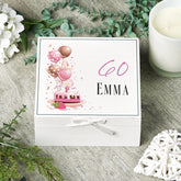 ukgiftstoreonline Personalised 60th Birthday Vintage Wooden Box Keepsake Gift With Cake