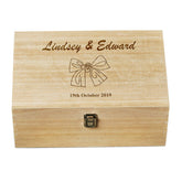 Personalised Large Wedding Memory Keepsake Box With Bow