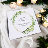 Personalised Wedding Photo Album Gift Eucalyptus and Gold Wreath