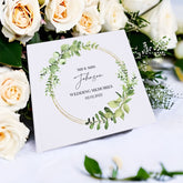 Personalised Wedding Photo Album Gift Eucalyptus and Gold Wreath