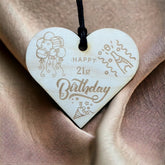 21st Birthday Wooden Hanging Heart Wedding Plaque Gift