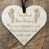 In Loving Memory Baby Boy Born Sleeping Heart Wooden Plaque Gift - ukgiftstoreonline