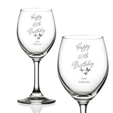 Landmark Birthday Personalised Butterfly Wine Glasses 18th 21st 30th 40th 50th 60th 70th - ukgiftstoreonline