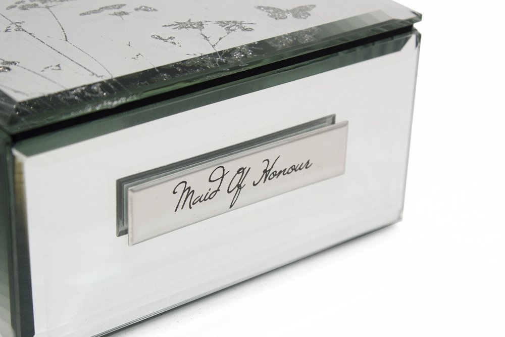 Maid Of Honour Gift Beautiful Mirror Butterfly Jewellery Box Personalised Jewellery Box ukgiftstoreonline