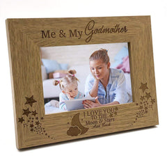 Me and My Godmother Love You To The Moon Photo Frame Gift - ukgiftstoreonline