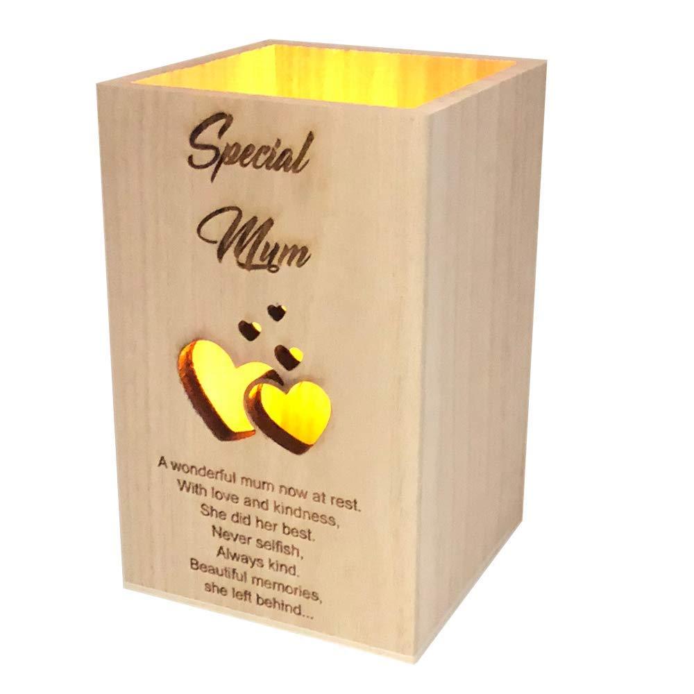 Memorial Mum Remembrance Sentiment LED Tealight Holder Keepsake - ukgiftstoreonline