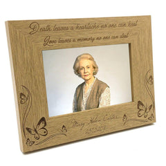 Memorial Remembrance Wooden Photo Frame Love Leaves A Memory - ukgiftstoreonline