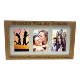 Moments With My Friends Wooden Triple picture photo frame 6" x 4" - ukgiftstoreonline