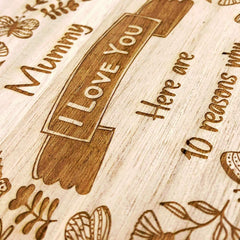 Mummy Gift 10 Reasons why I Love You Wooden Box and Hearts - ukgiftstoreonline
