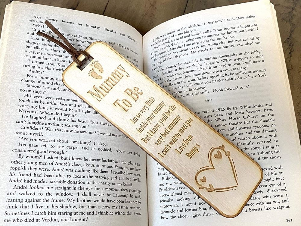 Mummy to Be Wooden Bookmark Gift New Baby from Bump - ukgiftstoreonline
