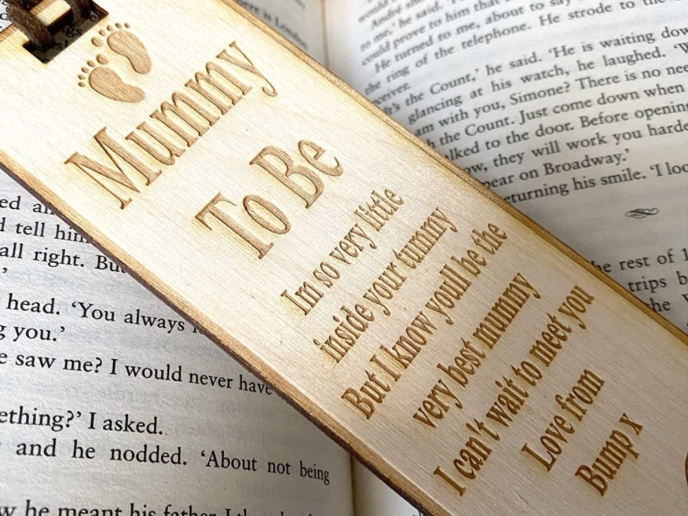 Mummy to Be Wooden Bookmark Gift New Baby from Bump Personalised Bookmark ukgiftstoreonline