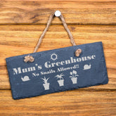 Mum's Greenhouse Slate Garden Plaque - No Snails - ukgiftstoreonline