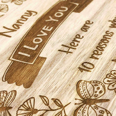Nanny Gift 10 Reasons why I Love You Wooden Box and Hearts - ukgiftstoreonline