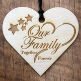 Our Family Together Forever Hanging Heart Plaque Gift - ukgiftstoreonline