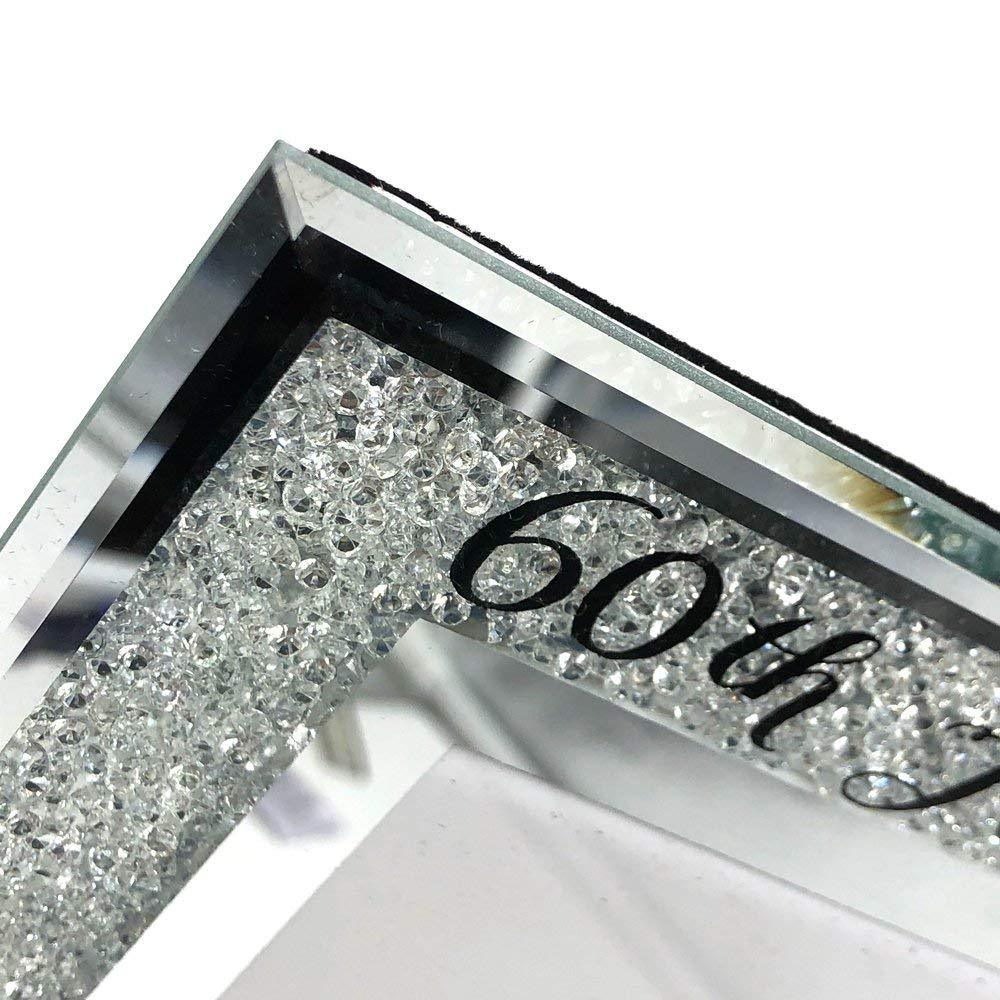 Personalised 60th Diamond Anniversary Crystal Border Photo Frame Gift - ukgiftstoreonline