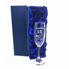 Personalised Any Age Birthday Stars Champagne Flute Glass Gift Boxed 18th 21st 30th 40th 50th 60th 70th 80th - ukgiftstoreonline