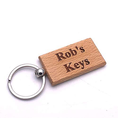 Personalised Any Name Engraved Wooden Keyring Gift Personalised Gifts ukgiftstoreonline