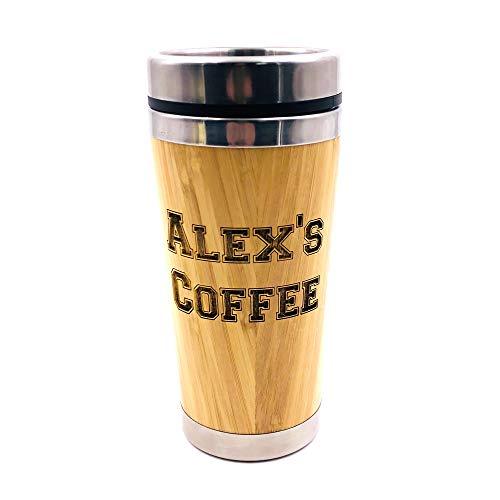 Personalised Any Name Reusable Sustainable Bamboo Travel Mug - ukgiftstoreonline