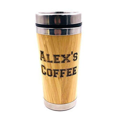 Personalised Any Name Reusable Sustainable Bamboo Travel Mug - ukgiftstoreonline