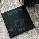 Personalised Any Name Stone Slate Tea Coaster Gift Personalised Slate Marker ukgiftstoreonline