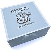 Personalised Baby Boy Blue Keepsake Memories Box Animal Themed - ukgiftstoreonline