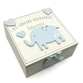 Personalised Baby Boy wooden Memories Keepsake Box Vintage Style - ukgiftstoreonline
