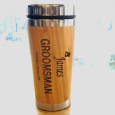 Personalised Bamboo Travel Mug Wedding Favour Gift Best Man Usher - ukgiftstoreonline