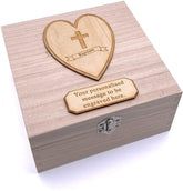 Personalised Baptism Wooden Keepsake Memory Gift Box - ukgiftstoreonline