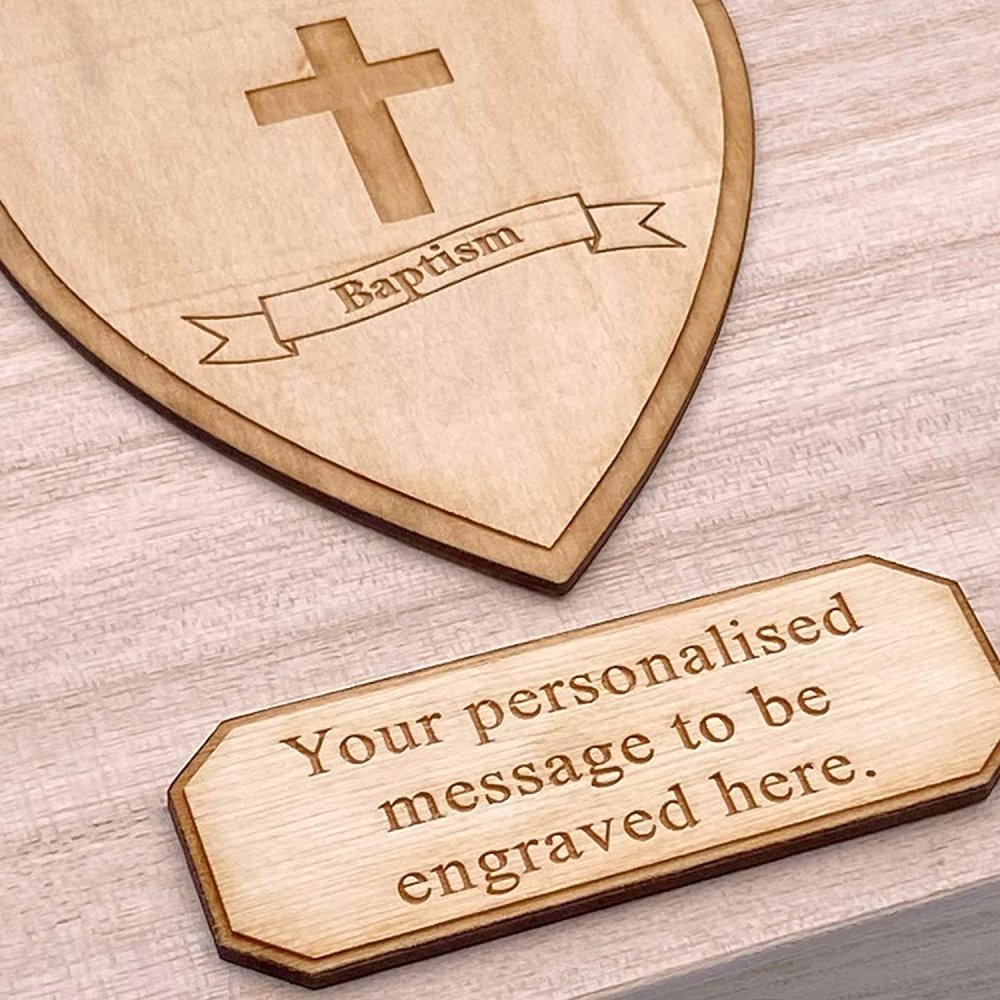 Personalised Baptism Wooden Keepsake Memory Gift Box - ukgiftstoreonline