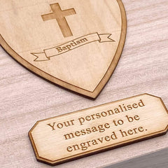 Personalised Baptism Wooden Keepsake Memory Gift Box - ukgiftstoreonline