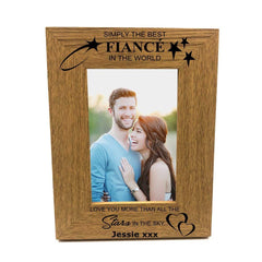 Personalised Best Fiance Portrait Wooden Photo Frame Gift - ukgiftstoreonline