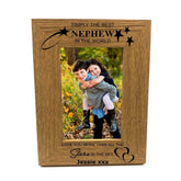 Personalised Best Nephew Portrait Wooden Photo Frame Gift - ukgiftstoreonline