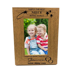 Personalised Best Niece Portrait Wooden Photo Frame Gift - ukgiftstoreonline