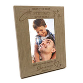 Personalised Best Stepdad Wooden Photo Frame Gift - ukgiftstoreonline