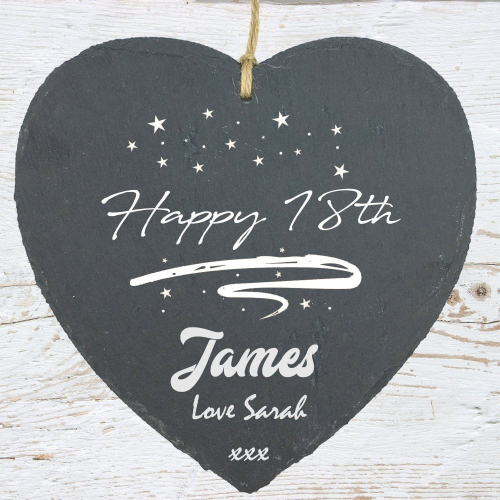 Personalised Birthday Stars Slate Plaque Sign Gift 18th 21st 60th etc - ukgiftstoreonline