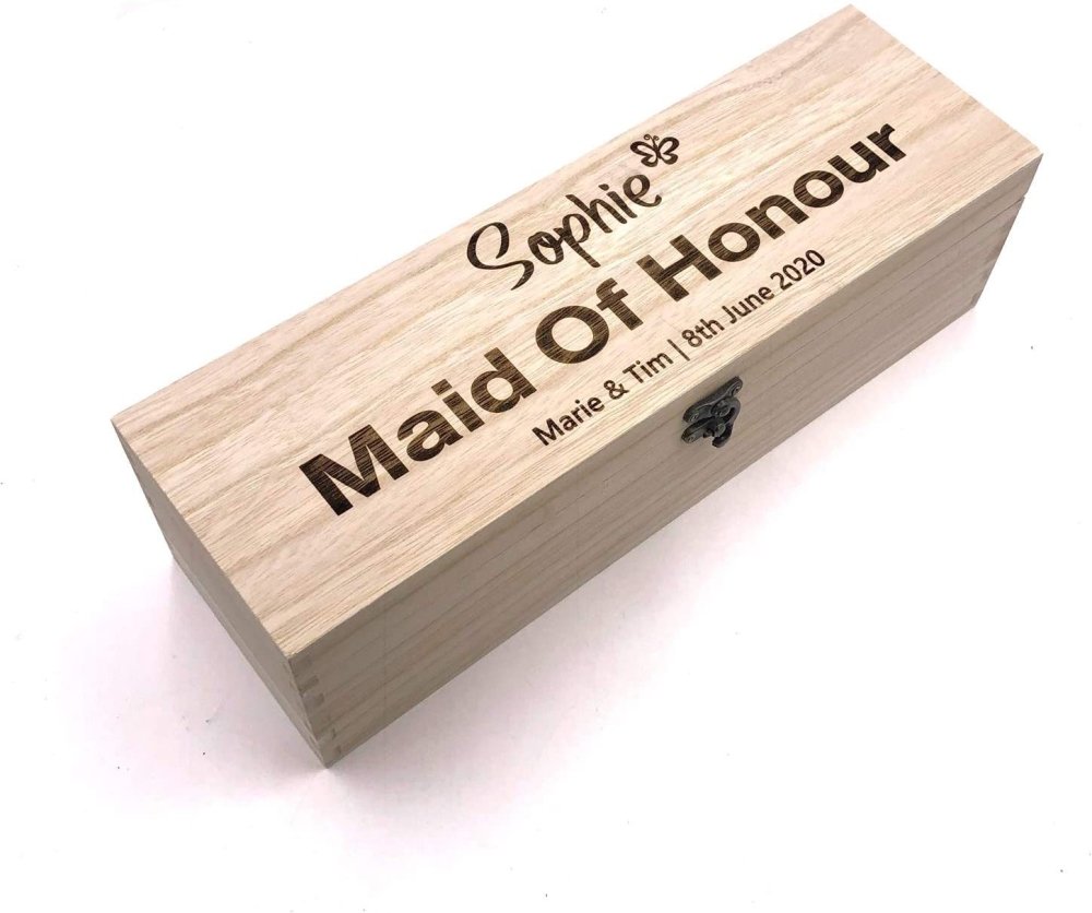 Personalised Bridesmaid, Maid Of Honour, Mother Of The Groom Mother of the Bride Champagne or Wine Bottle Holder Gift - ukgiftstoreonline