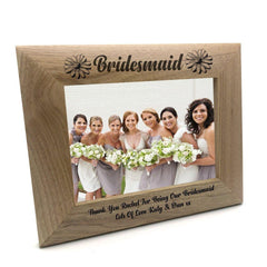 Personalised Bridesmaid Wooden Photo Frame Gift - ukgiftstoreonline