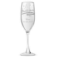 Personalised Champagne Glass Wedding Favour Gift Bridesmaid Maid Honour Star Design - ukgiftstoreonline