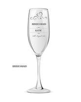 Personalised Champagne Prosecco Glass Wedding Favour Gift Bridesmaid Maid Honour - ukgiftstoreonline