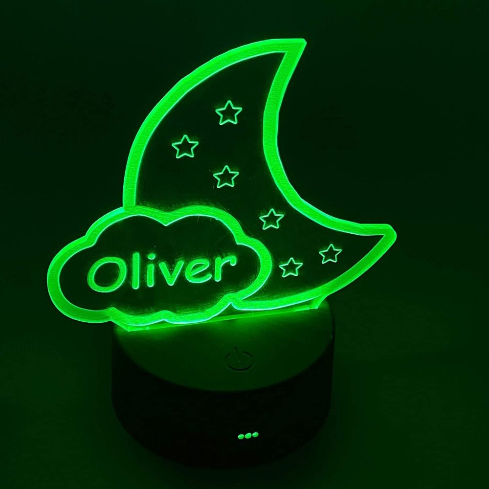 Personalised Cloud and Stars Night Lamp for Baby Room 7Colour Changing - ukgiftstoreonline