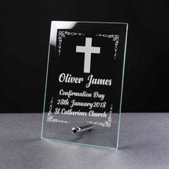 Personalised Confirmation Day Gift Keepsake Glass Plaque Gift - ukgiftstoreonline