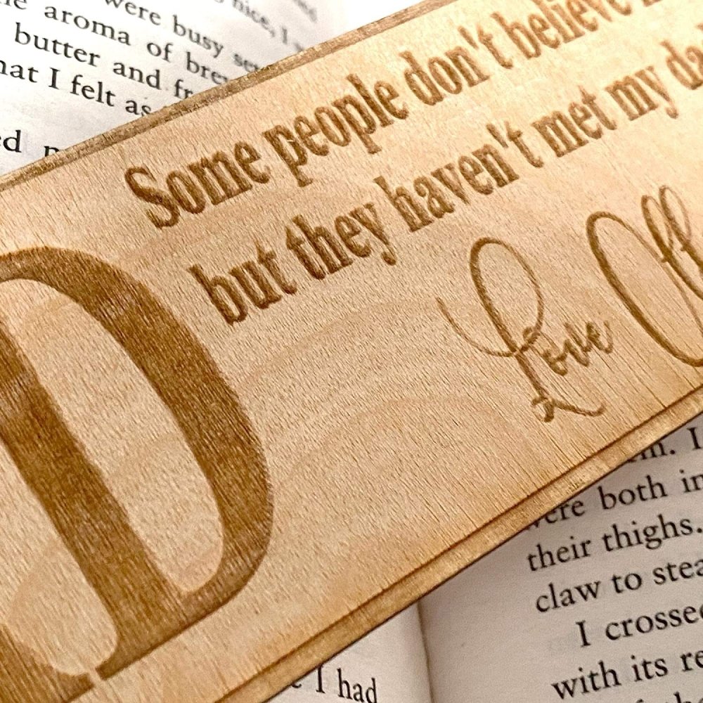 Personalised Engraved Dad Gift Wooden Bookmark with Sentiment Personalised Bookmark ukgiftstoreonline