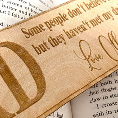 Personalised Engraved Dad Gift Wooden Bookmark with Sentiment Personalised Bookmark ukgiftstoreonline
