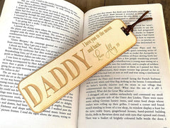 Personalised Daddy Gift Wooden Bookmark with Sentiment - ukgiftstoreonline